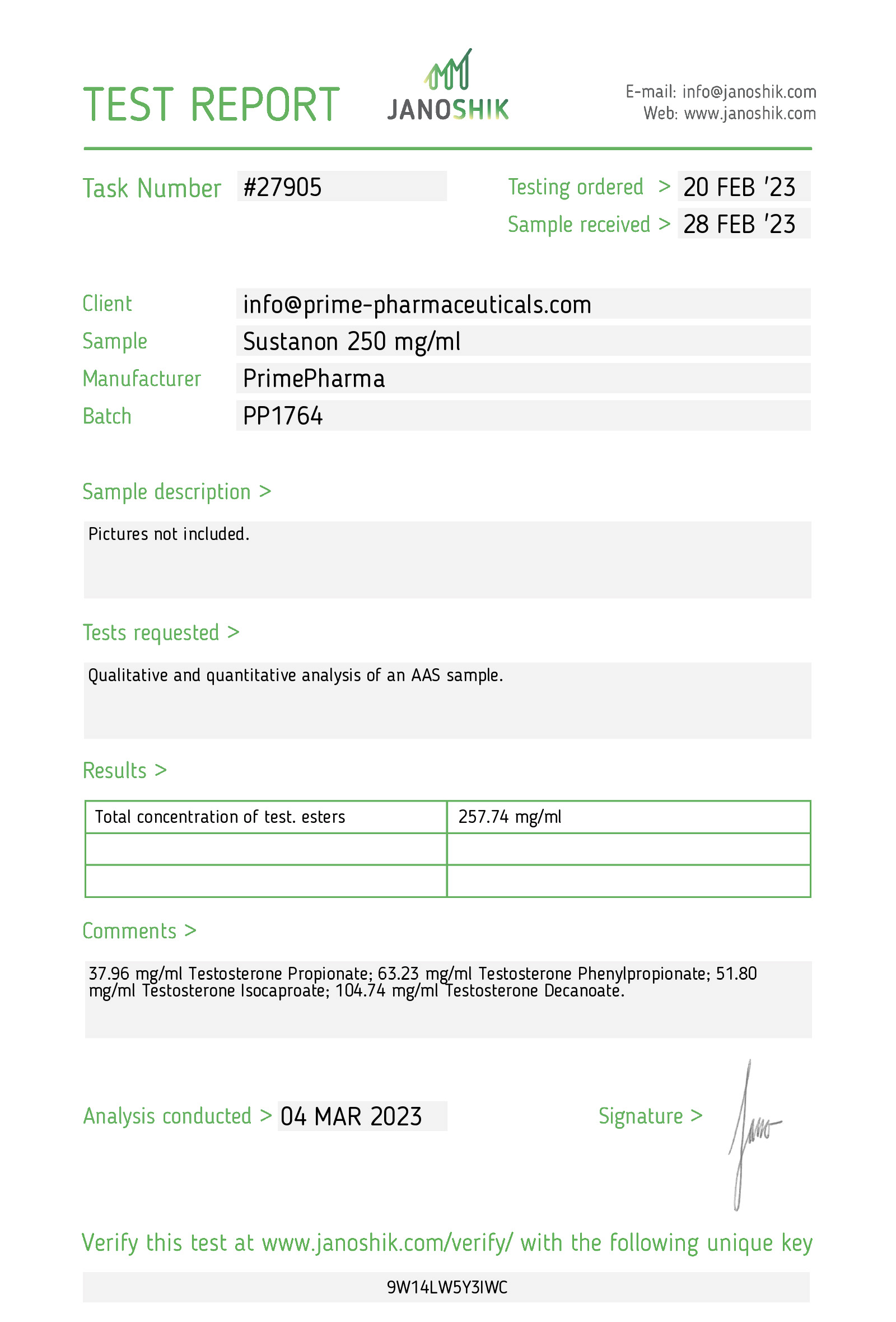 Prime Pharma Labtest Sustanon